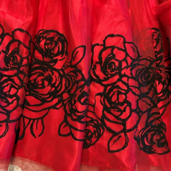 ‼️SOLD‼️Girls red & black dress, Newberry sequence & tule. - Picture 3 of 3